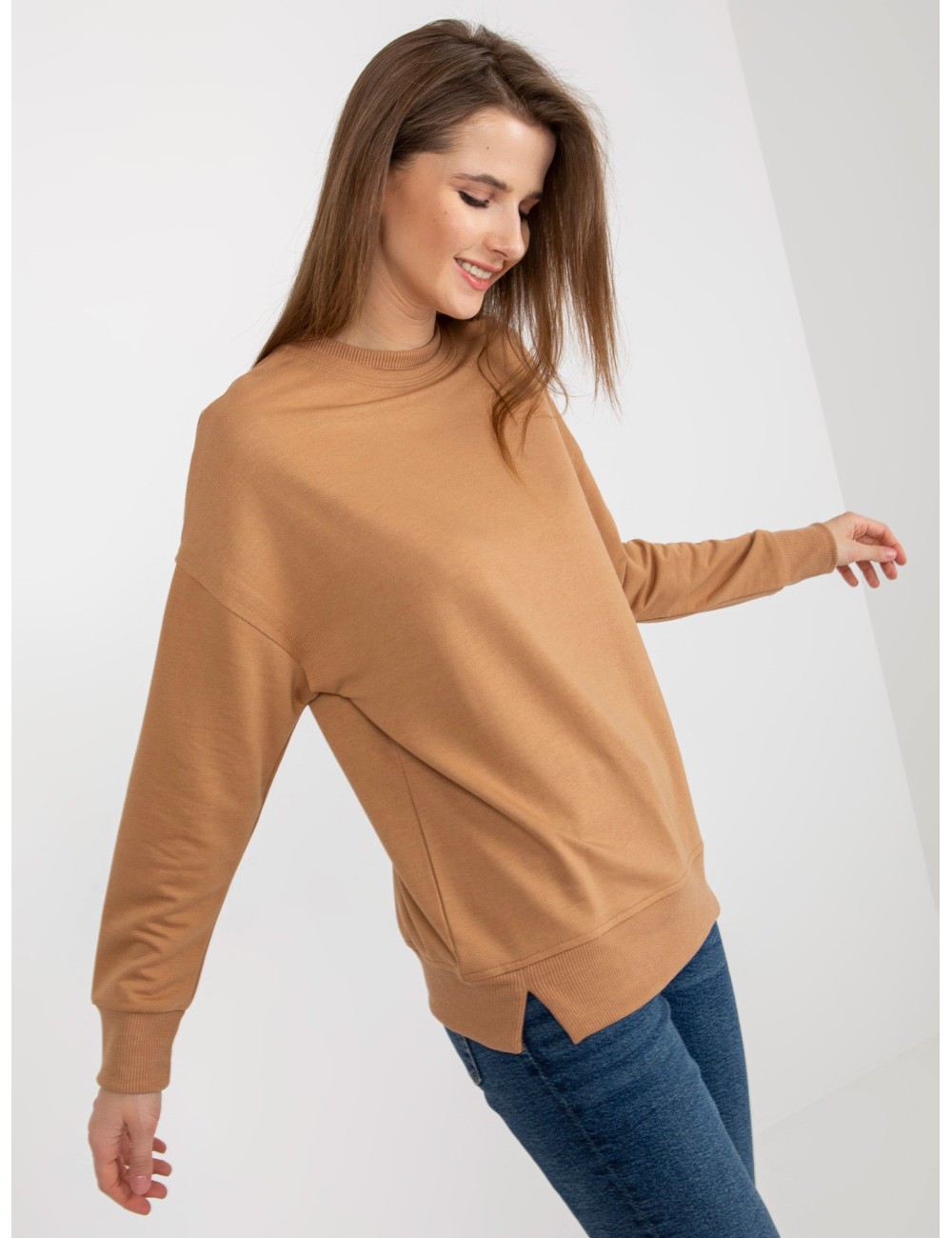Bluza basic bez kaptura z okrągłym dekoltem