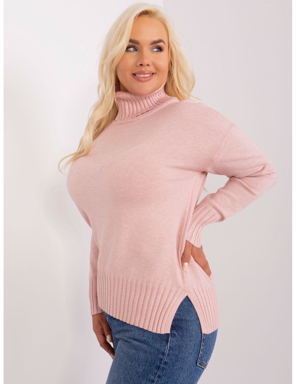 Damski sweter plus size z wiskozą
