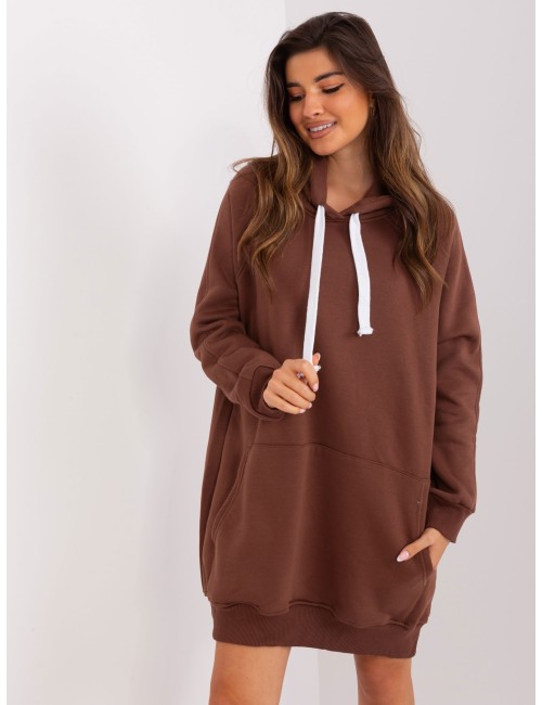 Długa bluza kangurka z kapturem