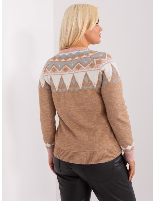 Damski sweter plus size we wzory