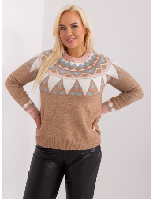 Damski sweter plus size we wzory