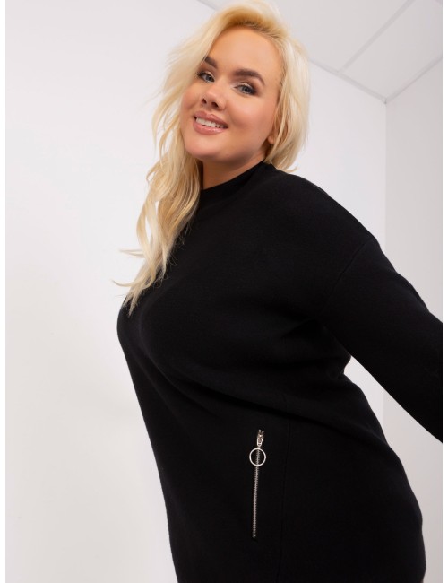 Damski sweter plus size z zamkami