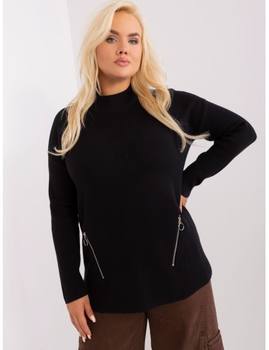 Damski sweter plus size z zamkami