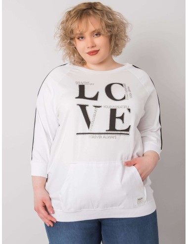 Bluzka plus size z kieszenią i aplikacjami