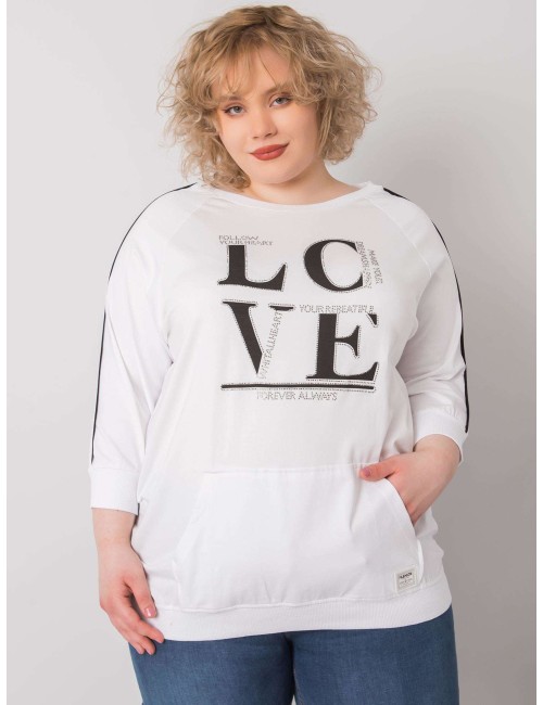 Bluzka plus size z kieszenią i aplikacjami