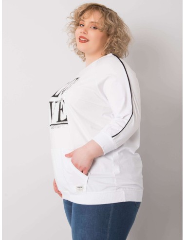 Bluzka plus size z kieszenią i aplikacjami