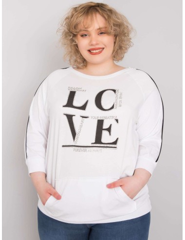Bluzka plus size z kieszenią i aplikacjami