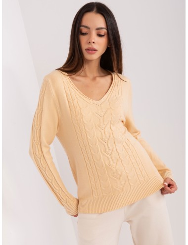 Sweter z warkoczami z bawełną