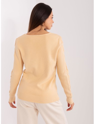 Sweter z warkoczami z bawełną