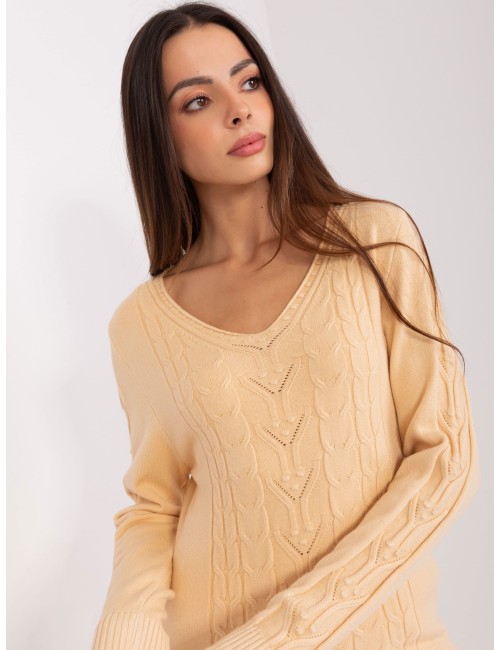 Sweter z warkoczami z bawełną