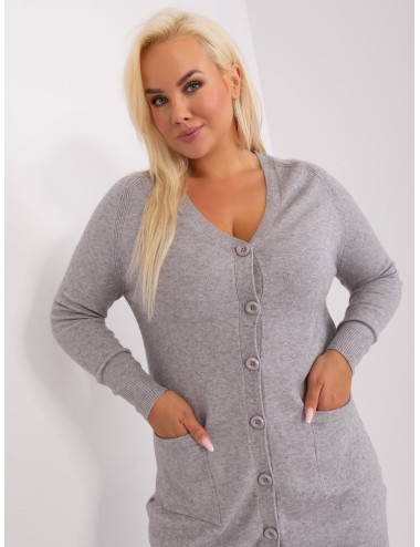 Damski kardigan plus size z kieszeniami
