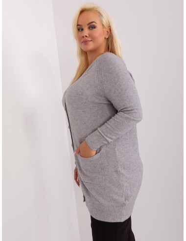 Damski kardigan plus size z kieszeniami