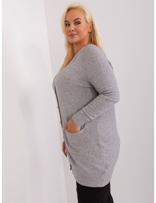 Damski kardigan plus size z kieszeniami
