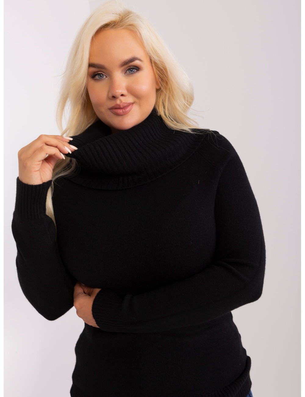 Damski sweter plus size ze ściągaczami