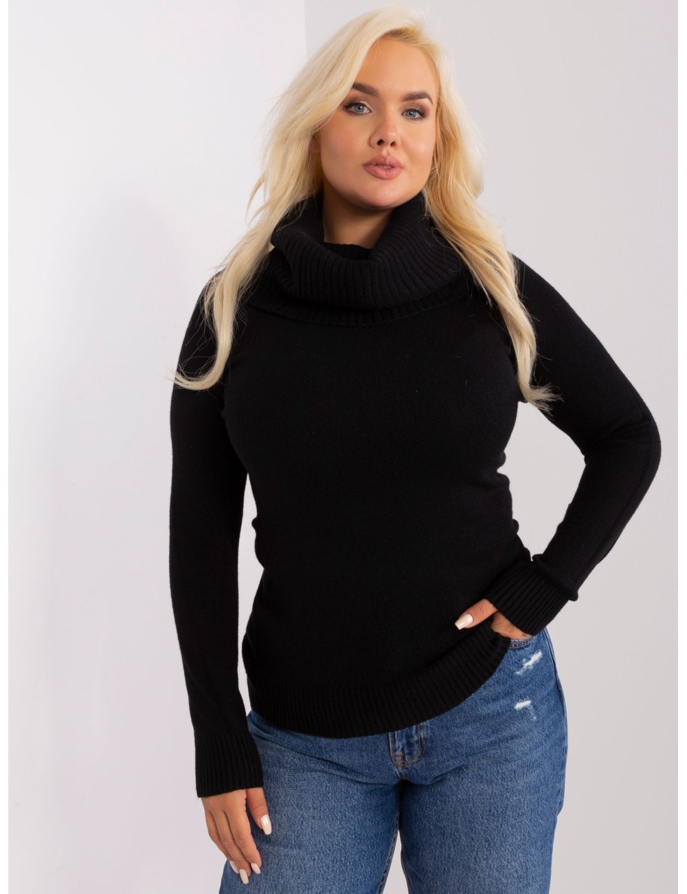 Damski sweter plus size ze ściągaczami