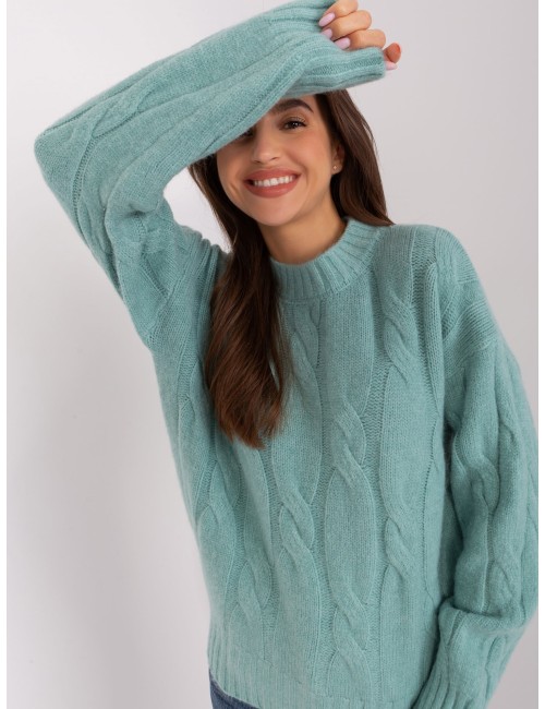Damski sweter z warkoczami