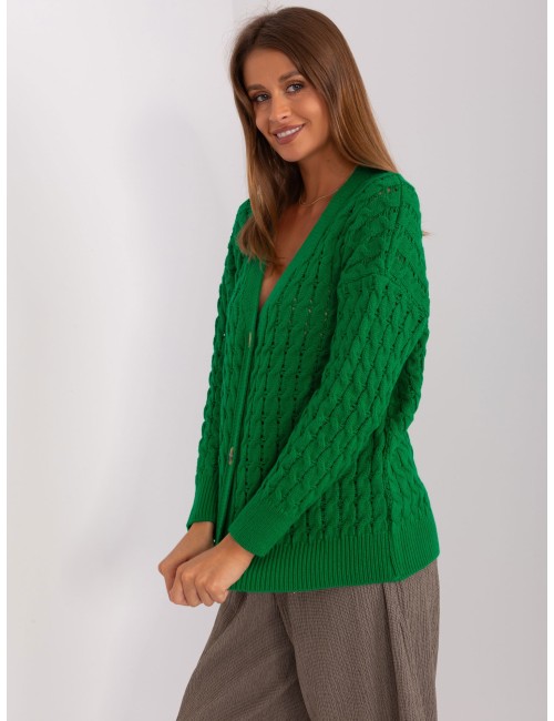 Damski sweter rozpinany z dekoltem V