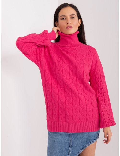 Damski sweter z golfem i ściągaczami