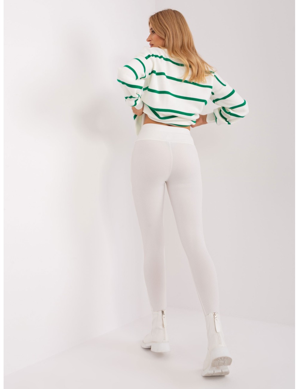 Prążkowane legginsy damskie