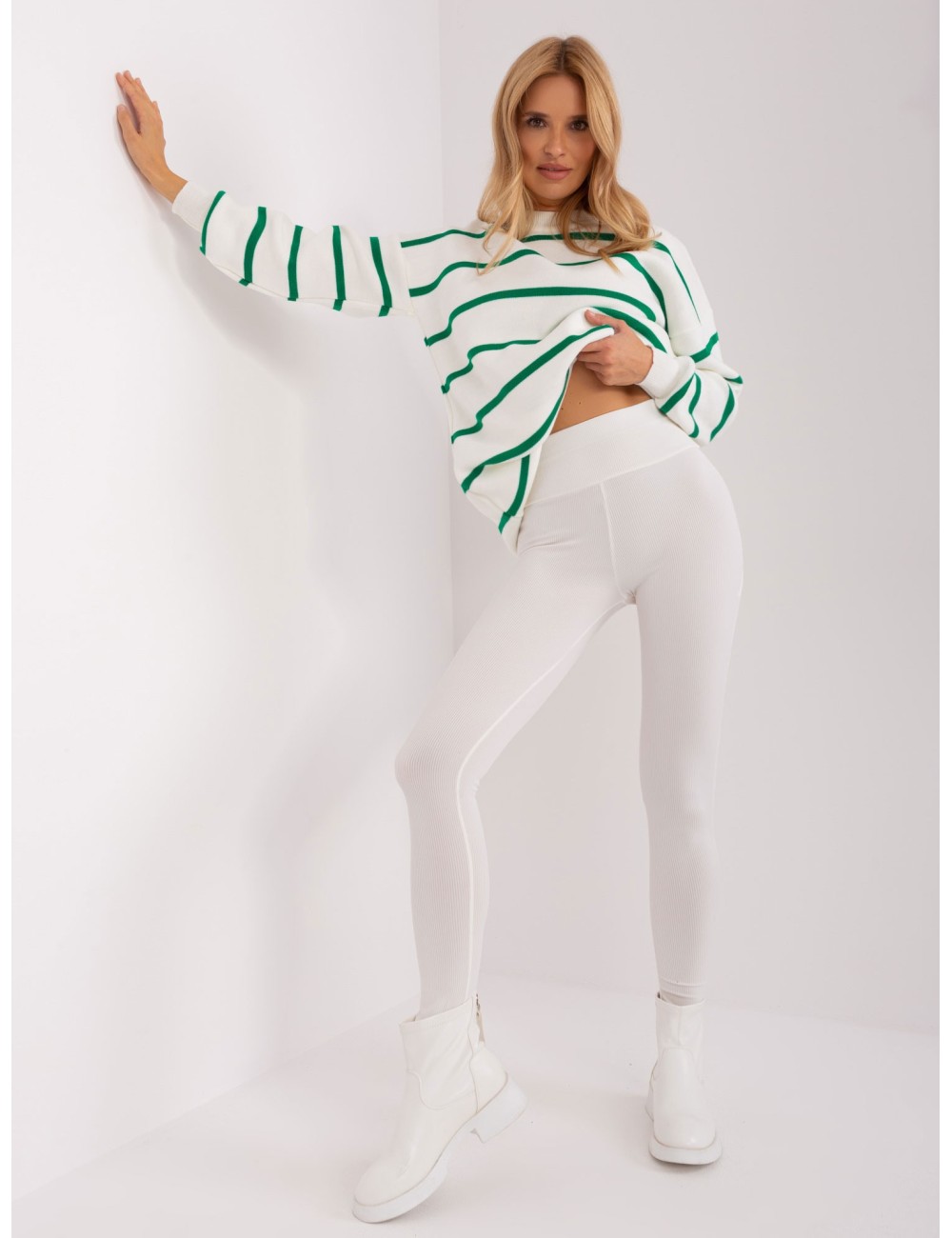 Prążkowane legginsy damskie