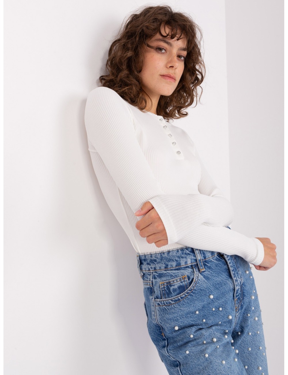 Bluzka ozdobnymi guzikami BASIC FEEL GOOD