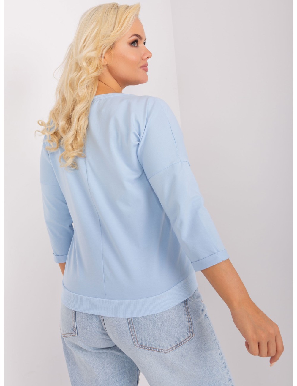 Damska bluzka plus size z rękawem 3/4