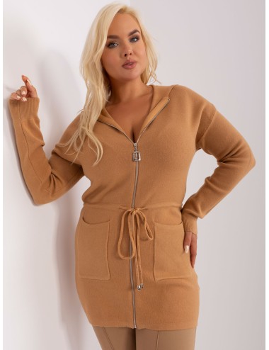 Rozpinany sweter plus size z wiskozą