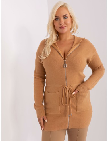 Rozpinany sweter plus size z wiskozą
