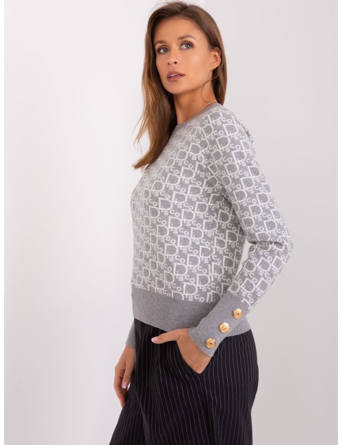 Sweter klasyczny z okrągłym dekoltem