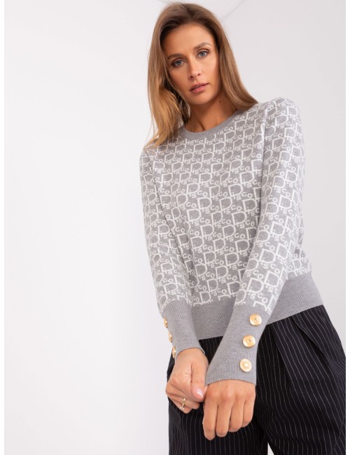 Sweter klasyczny z okrągłym dekoltem