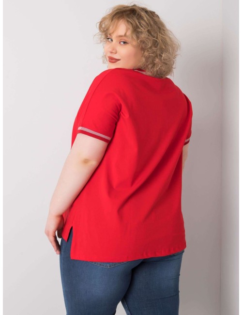 Khaki damska bluzka plus size z aplikacją