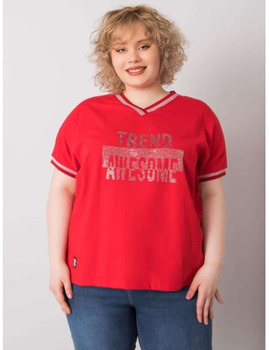 Khaki damska bluzka plus size z aplikacją