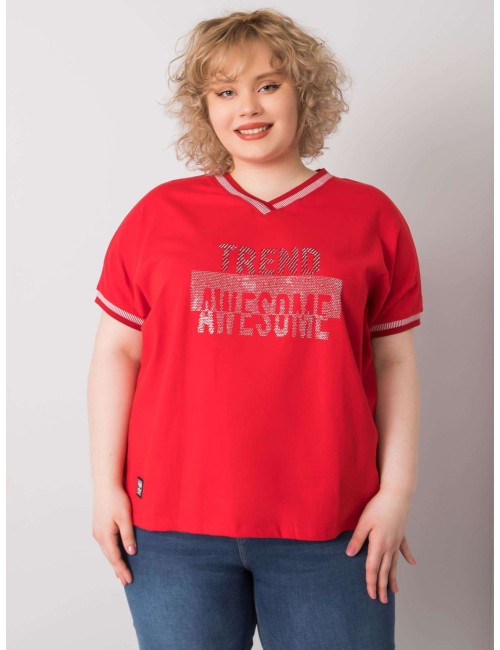 Khaki damska bluzka plus size z aplikacją