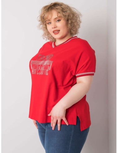 Khaki damska bluzka plus size z aplikacją