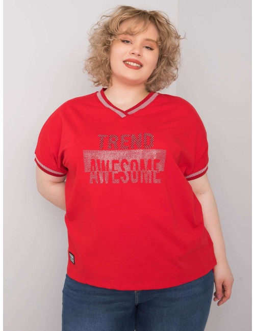 Khaki damska bluzka plus size z aplikacją