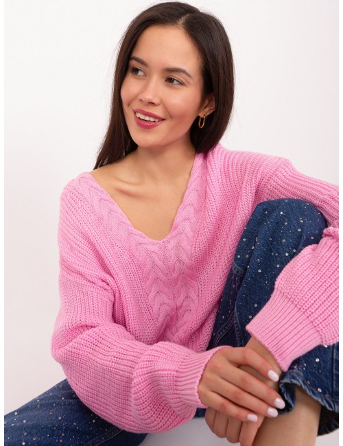 Damski sweter klasyczny z dekoltem V