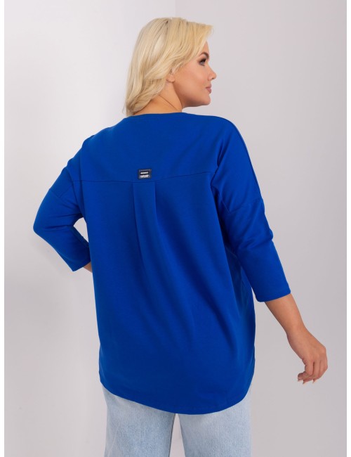 Bluzka plus size z okrągłym dekoltem