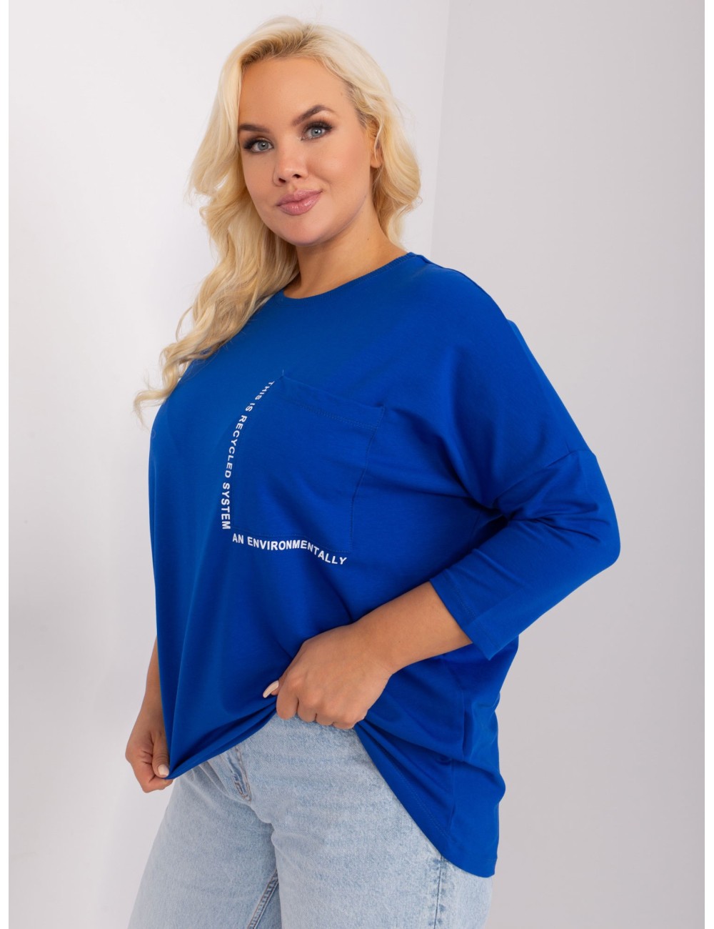 Bluzka plus size z okrągłym dekoltem