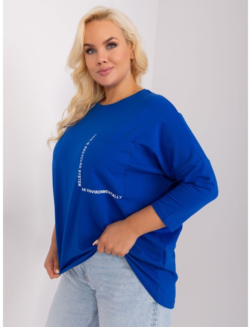 Bluzka plus size z okrągłym dekoltem
