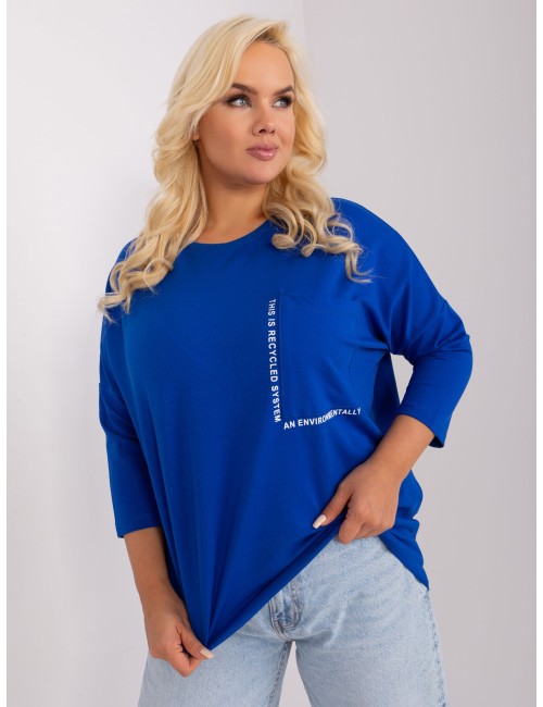 Bluzka plus size z okrągłym dekoltem