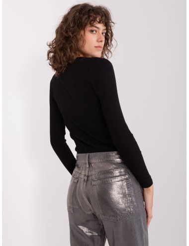 Prążkowana bluzka basic longsleeve
