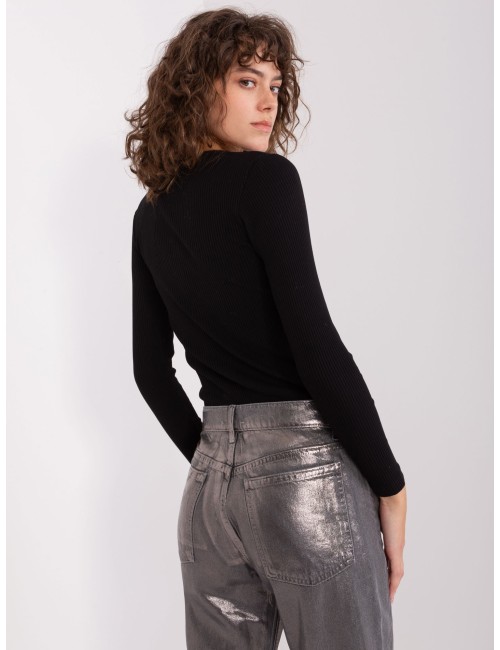 Prążkowana bluzka basic longsleeve