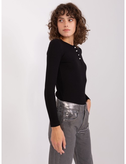 Prążkowana bluzka basic longsleeve