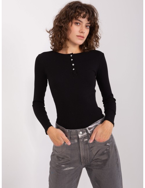 Prążkowana bluzka basic longsleeve