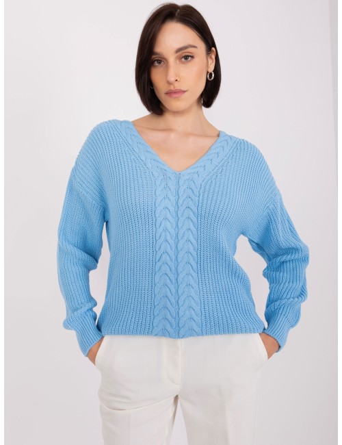 Damski sweter klasyczny z warkoczami
