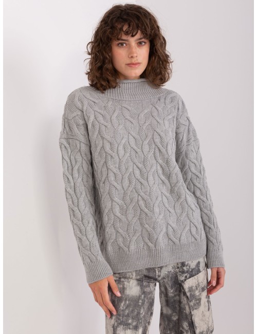 Damski dzianinowy sweter w warkocze