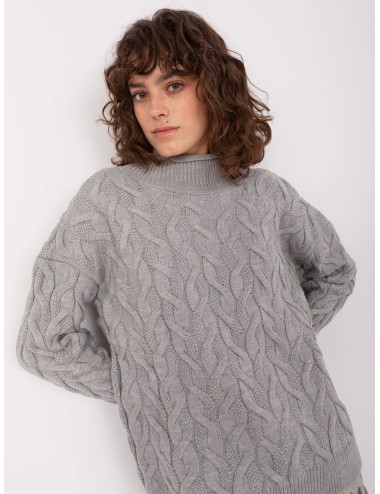 Damski dzianinowy sweter w warkocze