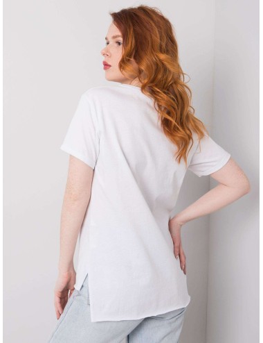 T-shirt bawełniany z nadrukiem i aplikacją
