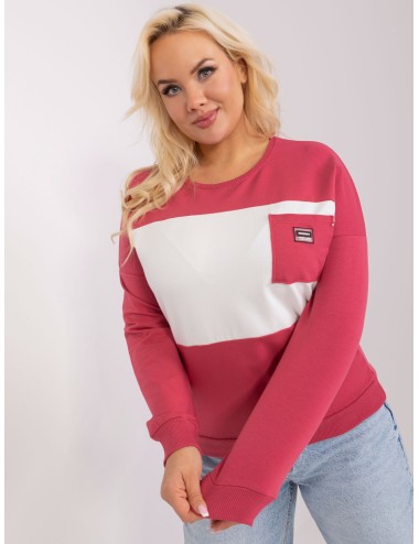 Brudnofioletowo-ecru bawełniana bluzka plus size