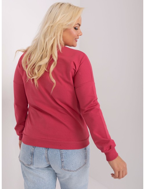 Brudnofioletowo-ecru bawełniana bluzka plus size